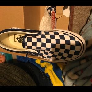 Never worn Blue Checker Vans !!